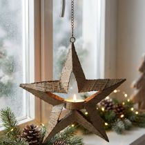 kohteita Teekynttilänjalka metallinen joulutähti koristeena beige 22,5cm