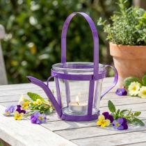 kohteita Lyhtylasinen koristekastelukannu metalli violetti Ø14cm K13cm