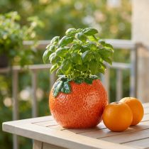 kohteita Välimerellinen koristeellinen oranssi maljakko keraaminen kukkaruukku Ø9cm