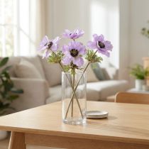 kohteita Keinotekoiset anemone-kukat, lila, 34 cm pitkä, 4 kpl