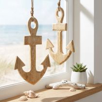 kohteita Ankkuri Koristeripustin Maritime Wood Juutti Natural 15x25cm 2kpl