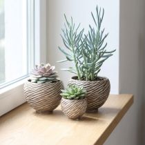 kohteita Koristekulho Keraaminen Spiral Decor Beige Ruskea Ø9cm 4kpl