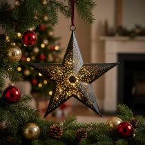kohteita Joulunaulakko Star Metal Star Black K19cm