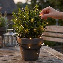 kohteita LED-valoketju, 144 kpl, musta, lämmin valkoinen, ulkokäyttöön, 1,2 m