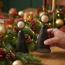 kohteita Enkelifiguuri Christmas Metal Black Natural 15,5cm 2kpl