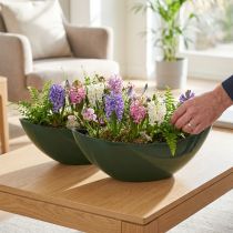 kohteita Tyylikäs venekulho tummanvihreänä - täydellinen istutukseen - 39cm 2kpl