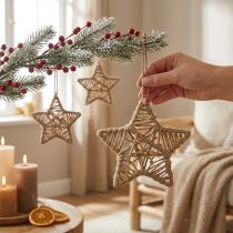 kohteita Koristetähti ripustamiseen juuttitähti natural Ø18cm 4 kpl