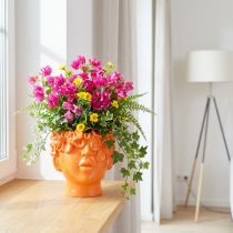 kohteita Plant Head Planter Bust Plant Pot Oranssi 13,5×13×14cm