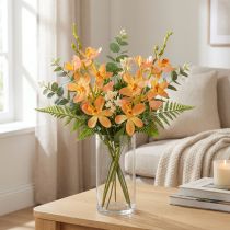 kohteita Keinotekoinen orkidean oksa 8 kukkaa Oranssi L38cm 2kpl