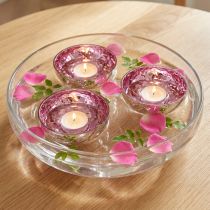 kohteita Kelluva kulho kynttilänpidike lasi hopea violetti Ø7cm 3kpl