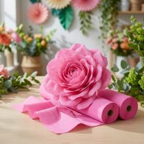 kohteita Kukkakreppi pinkki W10cm neliöpaino 128g/nm L250cm 2kpl