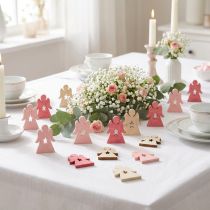 kohteita Puinen enkeli sirottamiseen pinkki, pinkki, valkoinen 4cm 72 kpl