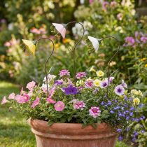 kohteita Garden Stake Flower Metal Flowers Keltainen Pinkki Valkoinen 49cm 3 kpl