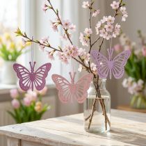 kohteita Deco perhoset deco ripustin violetti/pinkki/pinkki 12cm 12kpl