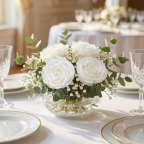 kohteita Aitoja ruusunpäitä Infinity Roses White Premium Ø8.5cm 4 kpl