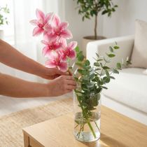 kohteita Cymbidium orkidea keinotekoinen 5 kukkaa vaaleanpunainen 65cm