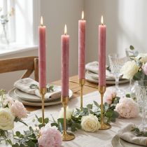 kohteita Kartiokynttilät yksiväriset vanha pinkki 34mm x 300mm 4 kpl