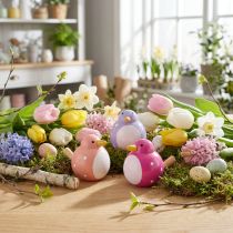 kohteita Lintuaiheinen koristehahmo, söpö ja värikäs olohuoneeseen, 6 cm, 6 kpl