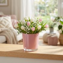 kohteita Lasiruukku Ø11,5cm H10,8cm vanha pinkki