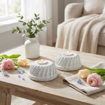 kohteita Kynttilänjalka Bundt-kakkuvuoka Shabby Chic Valkoinen Ø7.2cm K3cm 2kpl