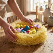 kohteita Sisal-ruoho askarteluun, askartelumateriaali luonnonmateriaali keltainen 300g