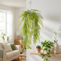 kohteita Keinotekoinen saniainen riippuva kasvi, koristeellinen katseenvangitsija sisätiloihin, modernit yksityiskohdat, 80 cm
