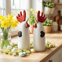 kohteita Keraaminen kukkokeittiön koristelu Chicken White H23cm 2 kpl