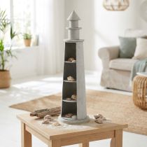 kohteita Lighthouse Shabby Chic Cream Summer Decoration Maritime Ø14,5cm K51cm