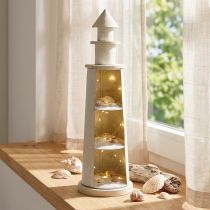kohteita Lighthouse Shabby Chic Cream Maritime Deco Ø13cm K41,5cm