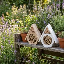 kohteita Insect Hotel Honeycomb Bee Hotel Wood White Natural H18,5cm 2kpl