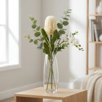 kohteita Keinotekoinen kukka Banksia valkoinen kerma keinotekoinen eksoottinen 64cm
