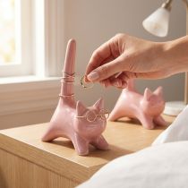 kohteita Kissa-koristehahmo, ihanteellinen koriste makuuhuoneeseen ja kylpyhuoneeseen, 14 cm, 2 kpl