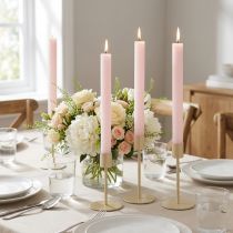 kohteita Kartiokynttilät vaaleanpunaiset yksiväriset kynttilät pinkki 34x240mm 4 kpl