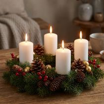 kohteita Pilarikynttilät valkoiset Adventtikynttilät pienet kynttilät 60/40mm 24 kpl