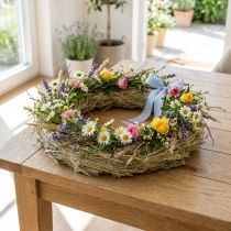 kohteita Heinäseppeleet, luonnonväriset koristeet, 21-22 cm, 5 kpl setti, tee-se-itse-seppele