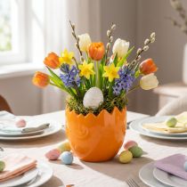 kohteita Planter Easter Egg Suuri munakeraaminen kasviruukku Valkoinen 20×18cm