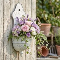 kohteita Shabby Chic -seinäkulho metallinen puolipyöreä valkoinen 24cm×10cm×47cm