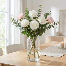 kohteita Valkoinen ruusu Fake Rose varressa Silk Flower Fake Rose L72cm Ø13cm