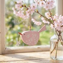 kohteita Koristeellinen lintu kevät koristeena riippuva koriste puu pinkki 15×8,5cm