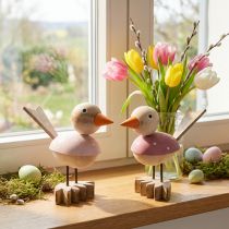 kohteita Puinen lintudeco-figuuri ikkunakoriste kevään pinkki H15cm 2kpl