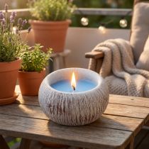 kohteita Citronella Kynttilä Sininen Keraaminen Kulho Vintage Parveke H8cm