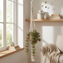 kohteita Makrameen ripustuskori ruukulle Ø18-19cm kerma K85cm