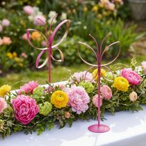 kohteita Butterfly Metal Koristejalusta Fuchsia Gold H29cm 2 kpl
