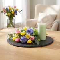 kohteita Natural Slate Plate Pyöreä kivitarjotin Musta Ø15cm 6 kpl
