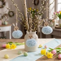 kohteita Puschelbunny sininen deco riipus puinen pehmo n. 7×7×10cm 6kpl