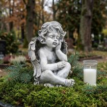 kohteita Grabengel Angel Grey Hautafiguuri Hautakoristeet 24cm