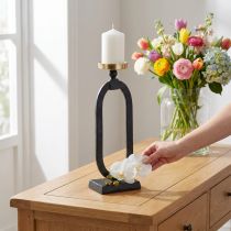 kohteita Kynttilänjalka mustakulta koristevalurautaa Ø10,5cm 46cm