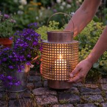 kohteita Koristeellinen lyhtylyhty metallia kahvaruusulla Ø18cm H29cm