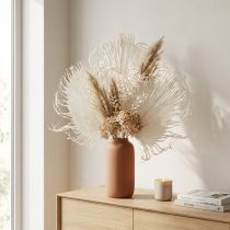kohteita Kuivattuja koristeellisia palmunlehtiä, valkaistuja, 45 cm, 5 kpl