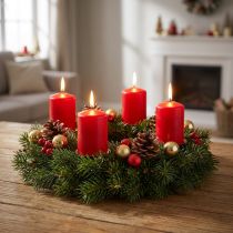 kohteita Pilarikynttilät punaiset Adventtikynttilät kynttilät punaiset 70/50mm 24 kpl